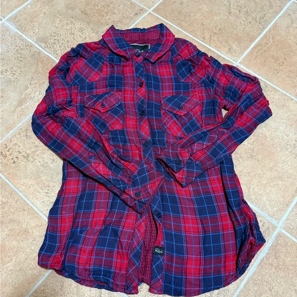 RAILS Red Plaid Flannel Button Front Sz S - Picture 2 of 3